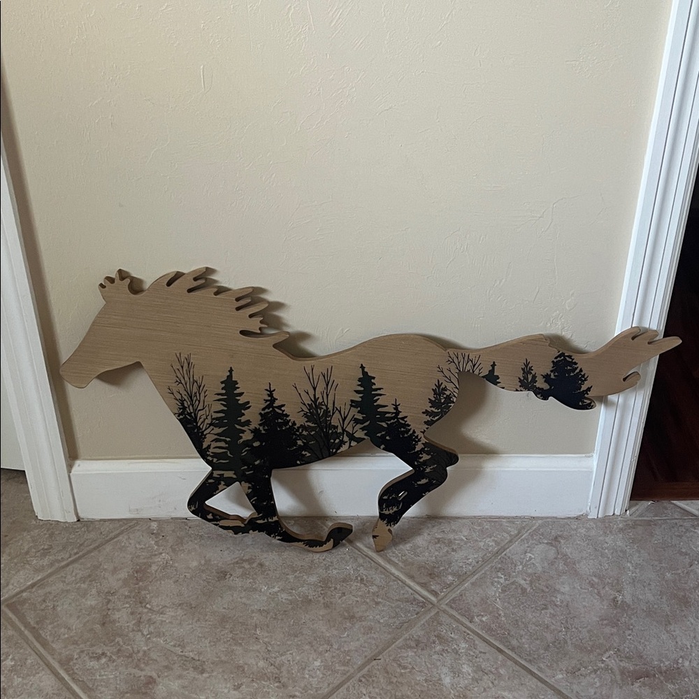 Wooden Cut out Horse 32”x16”